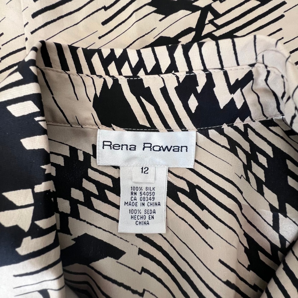Rena Rowan Women's  100% Silk Button-Up‎ Blouse Size 12 Vintage - Picture 7 of 16